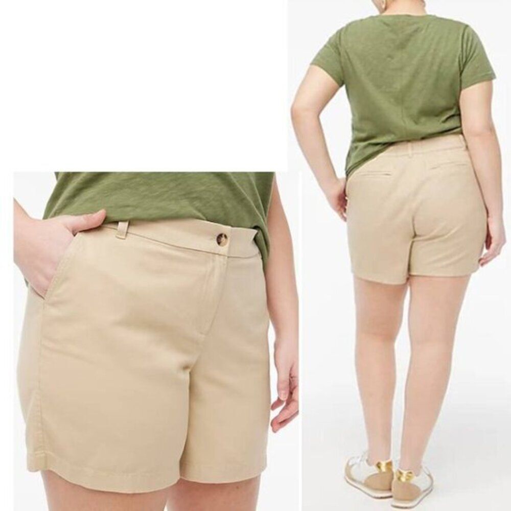 J Crew Women's Chino 7" Short Classic 100% Cotton Beach Khaki Size 14 $59